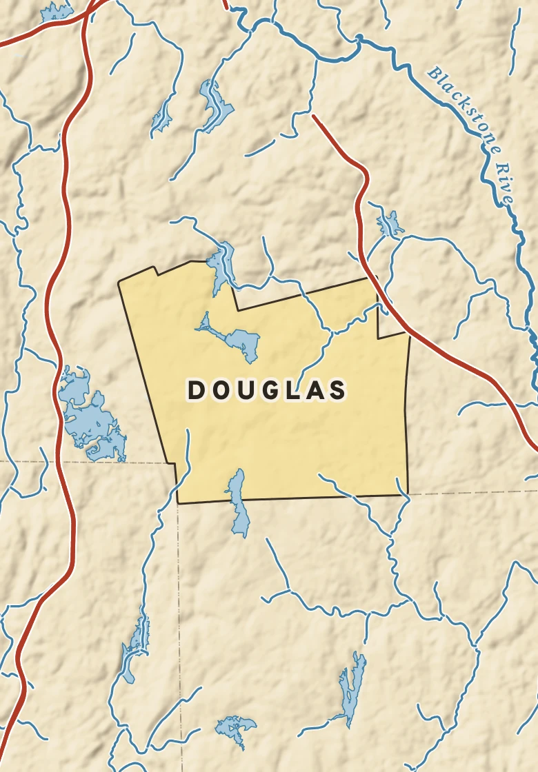 Atlas plate of Douglas, Massachusetts.