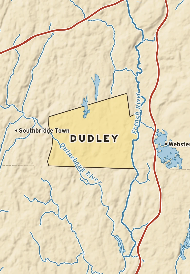 Atlas plate of Dudley, Massachusetts.