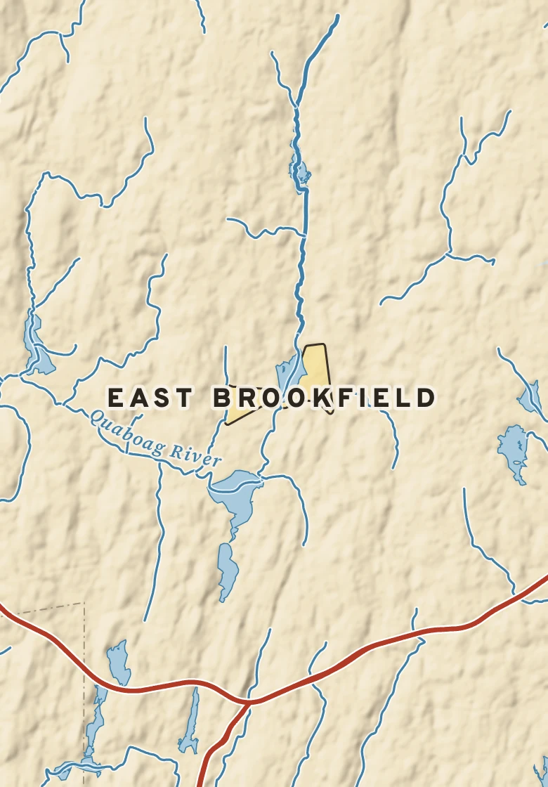 Atlas plate of East Brookfield, Massachusetts.