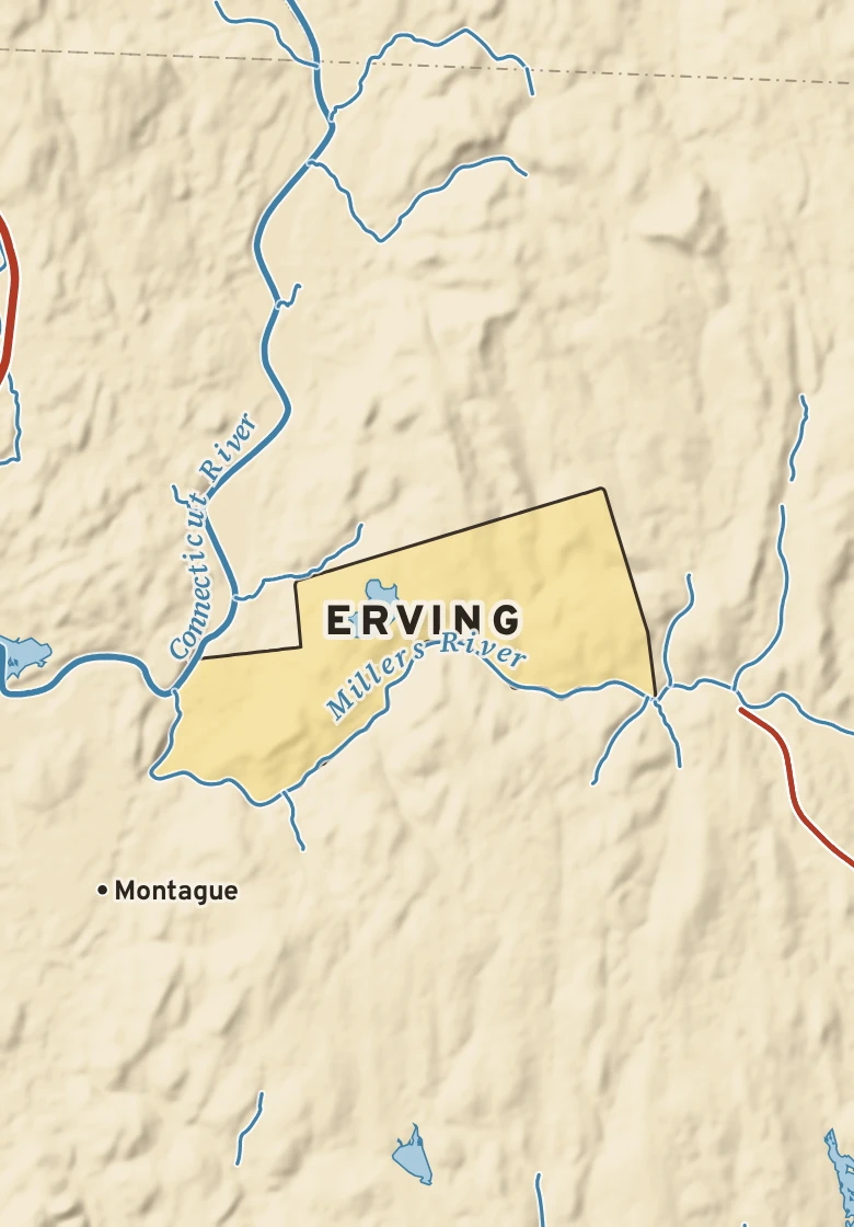 Atlas plate of Erving, Massachusetts.