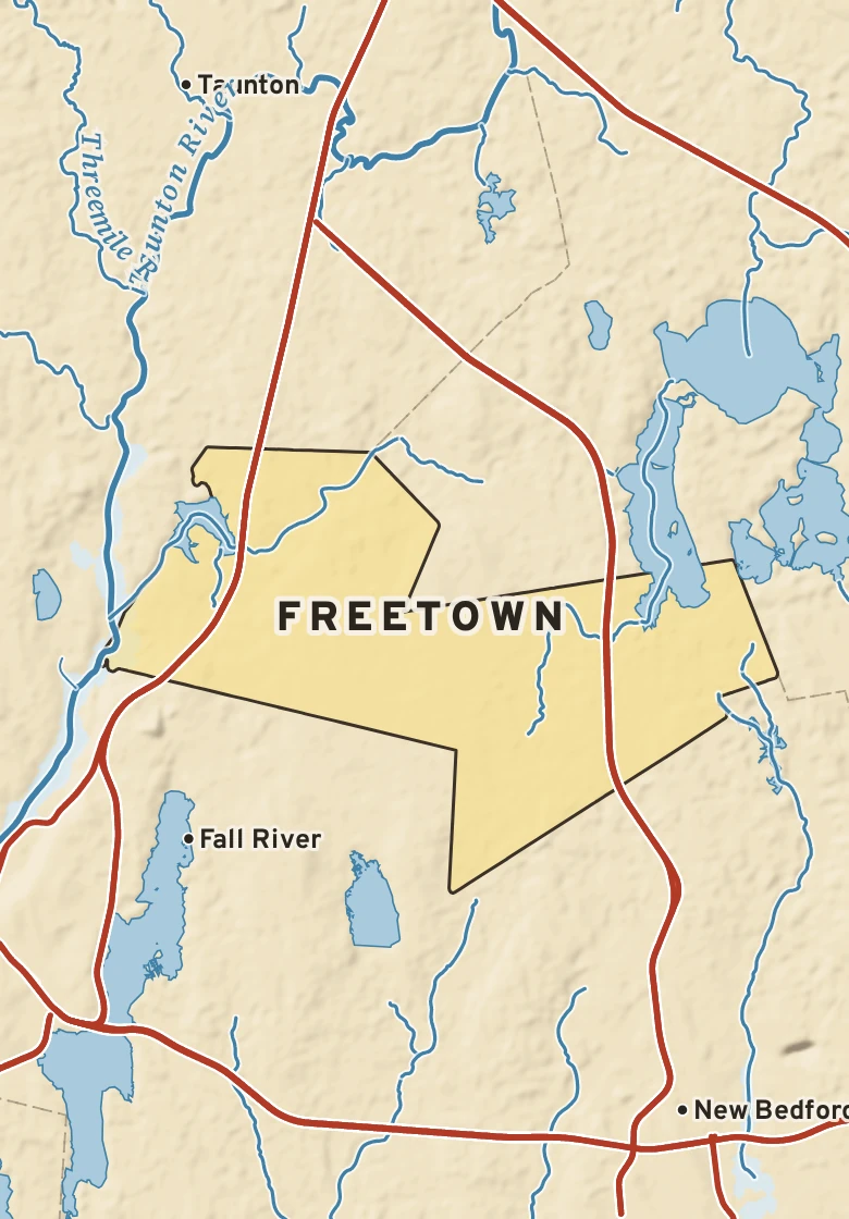 Atlas plate of Freetown, Massachusetts.