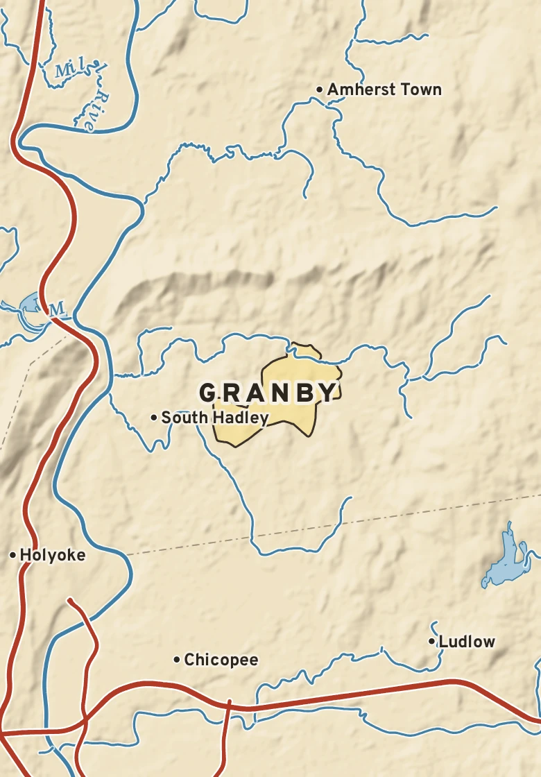 Atlas plate of Granby, Massachusetts.