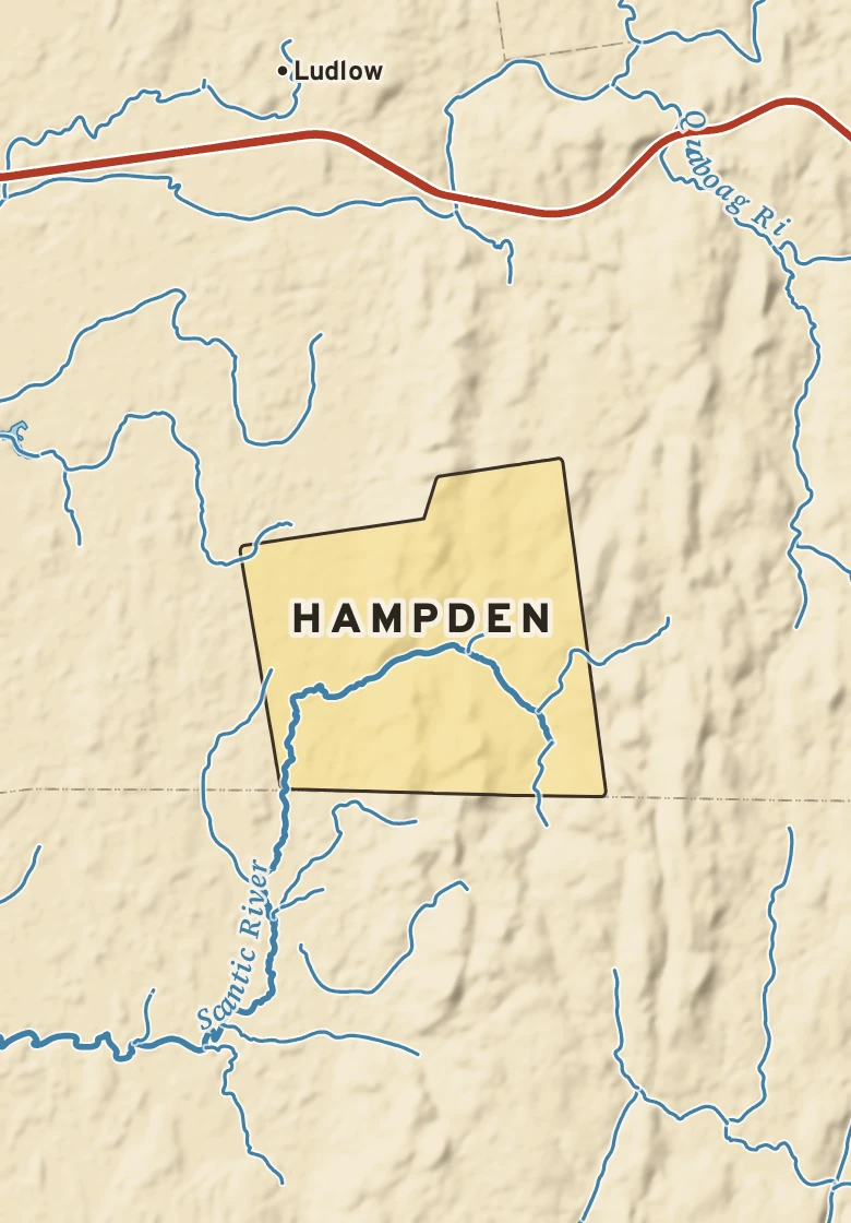 Atlas plate of Hampden, Massachusetts.