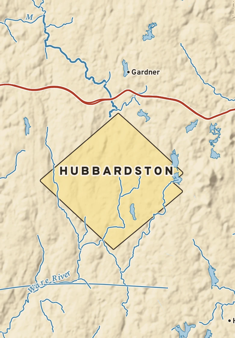 Atlas plate of Hubbardston, Massachusetts.