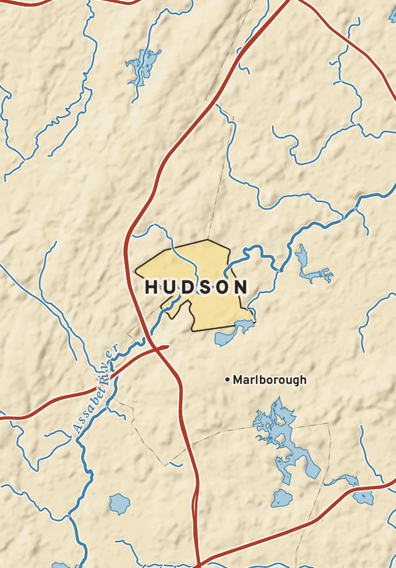 Atlas plate of Hudson, Massachusetts.