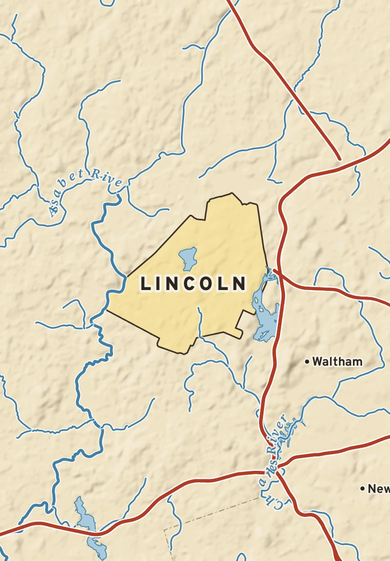 Atlas plate of Lincoln, Massachusetts.
