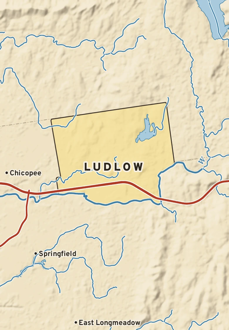 Atlas plate of Ludlow, Massachusetts.