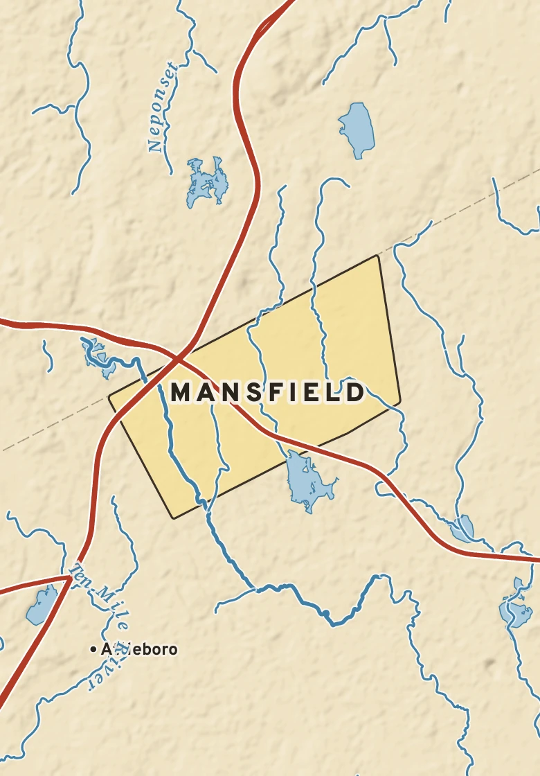 Atlas plate of Mansfield, Massachusetts.