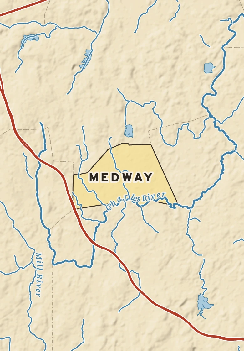 Atlas plate of Medway, Massachusetts.