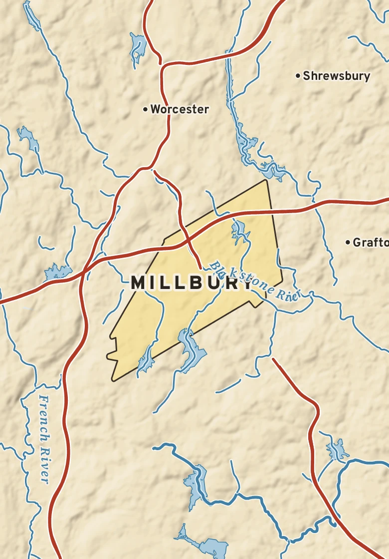 Atlas plate of Millbury, Massachusetts.