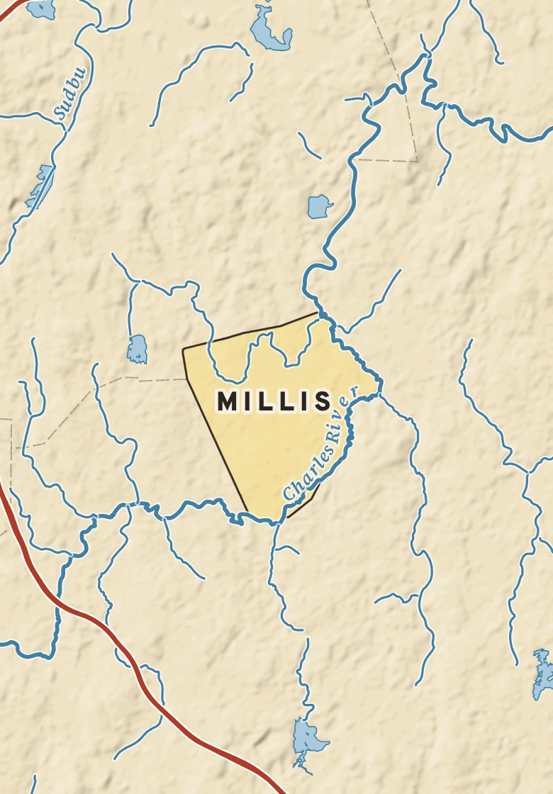 Atlas plate of Millis, Massachusetts.