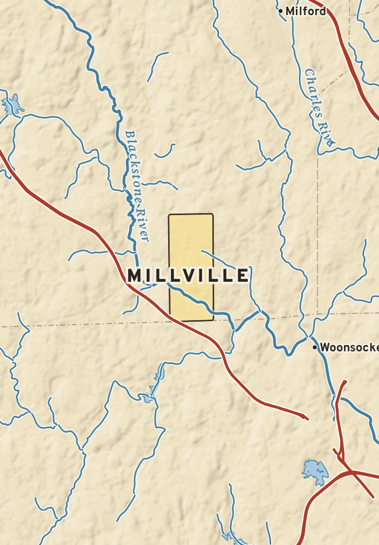 Atlas plate of Millville, Massachusetts.