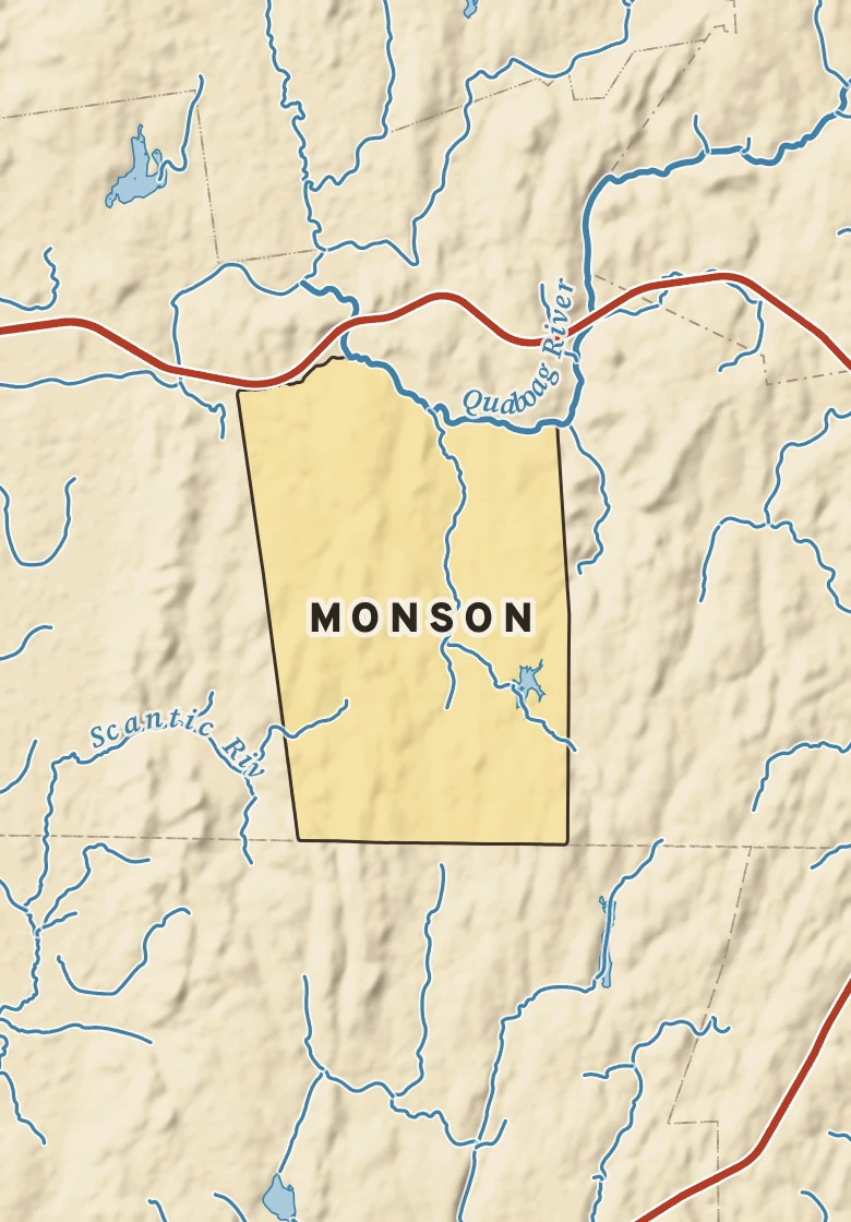 Atlas plate of Monson, Massachusetts.