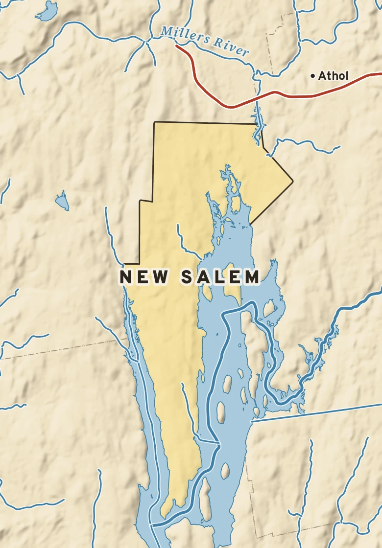 Atlas plate of New Salem, Massachusetts.