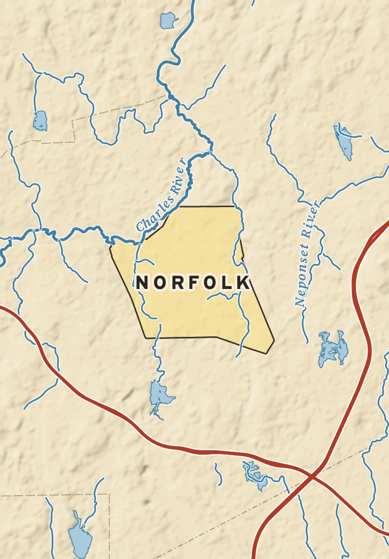 Atlas plate of Norfolk, Massachusetts.