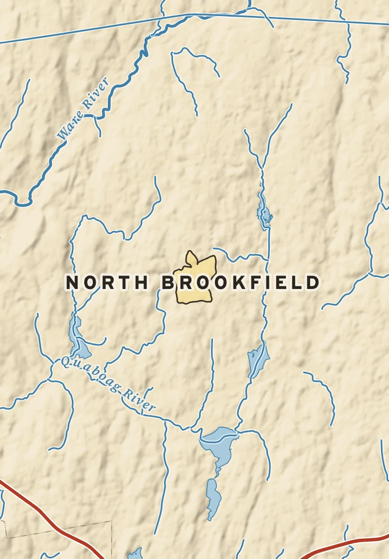 Atlas plate of North Brookfield, Massachusetts.