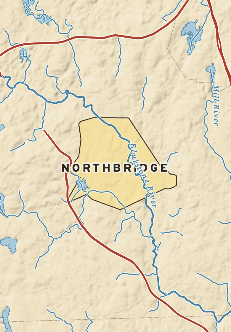 Atlas plate of Northbridge, Massachusetts.