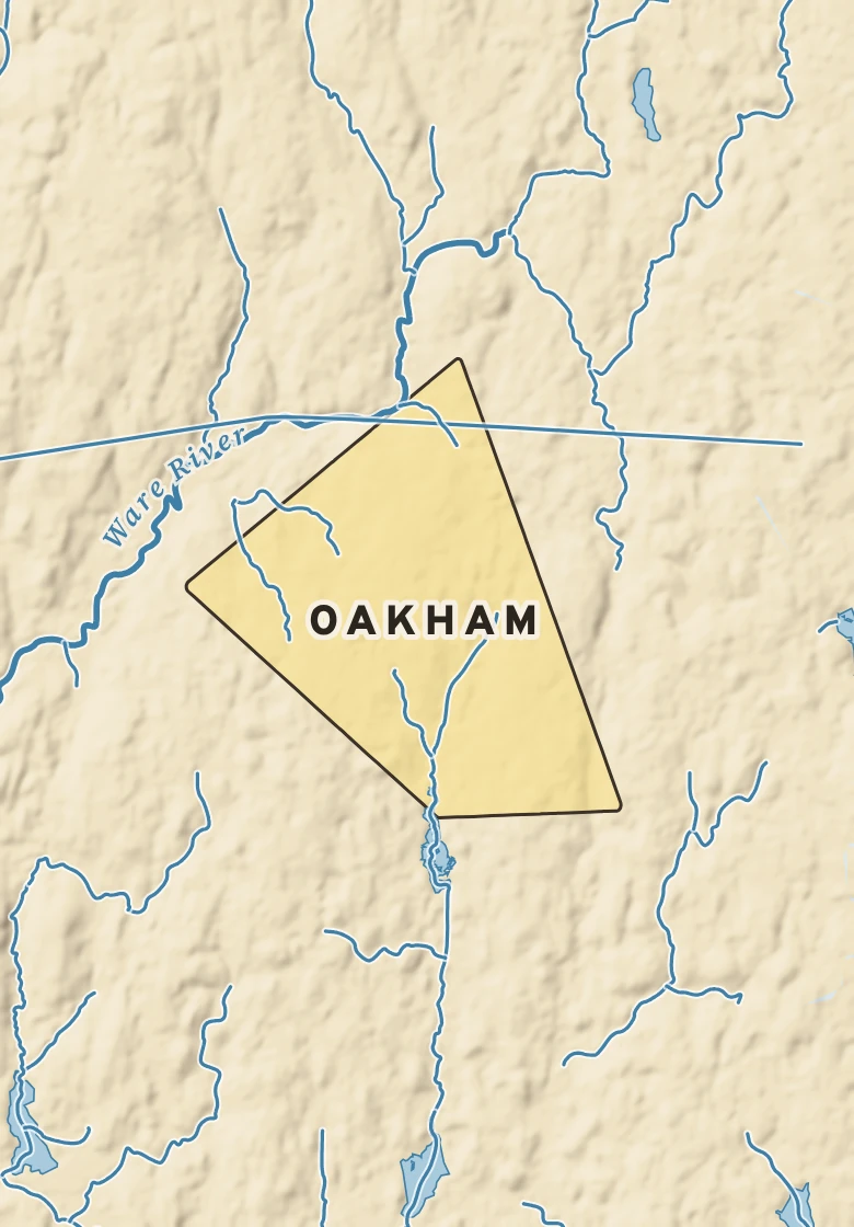 Atlas plate of Oakham, Massachusetts.