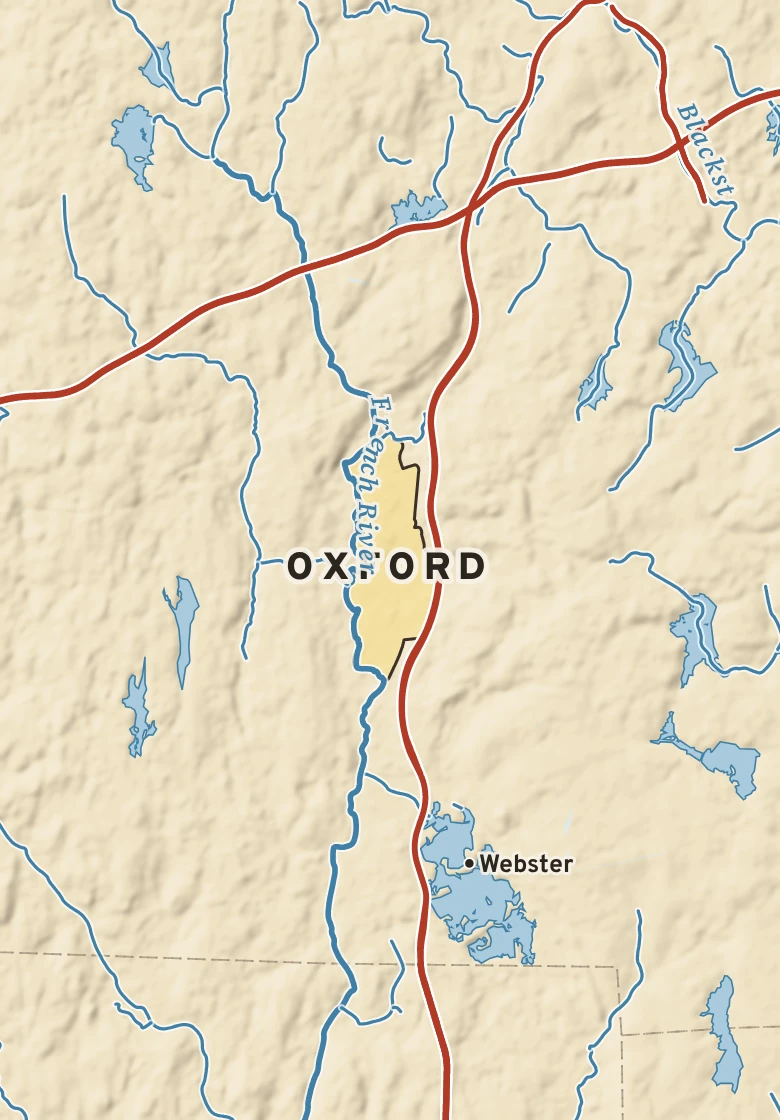 Atlas plate of Oxford, Massachusetts.