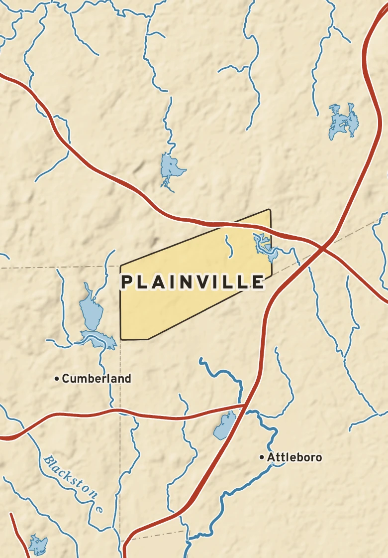 Atlas plate of Plainville, Massachusetts.