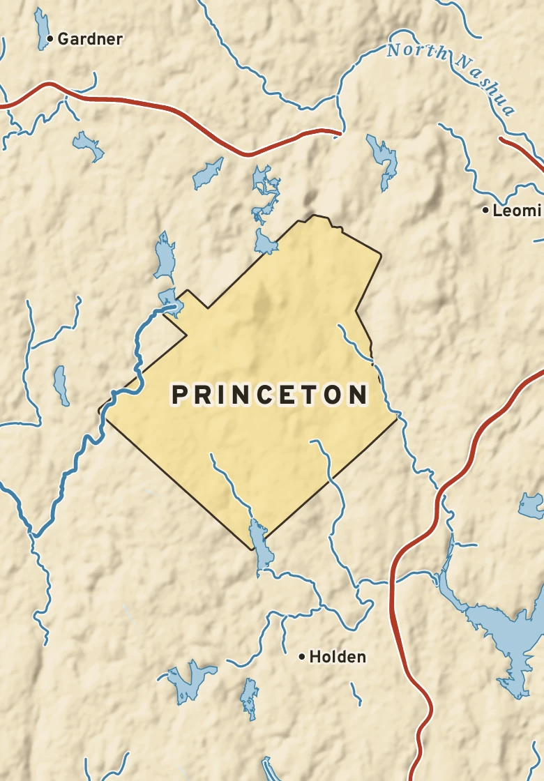 Atlas plate of Princeton, Massachusetts.