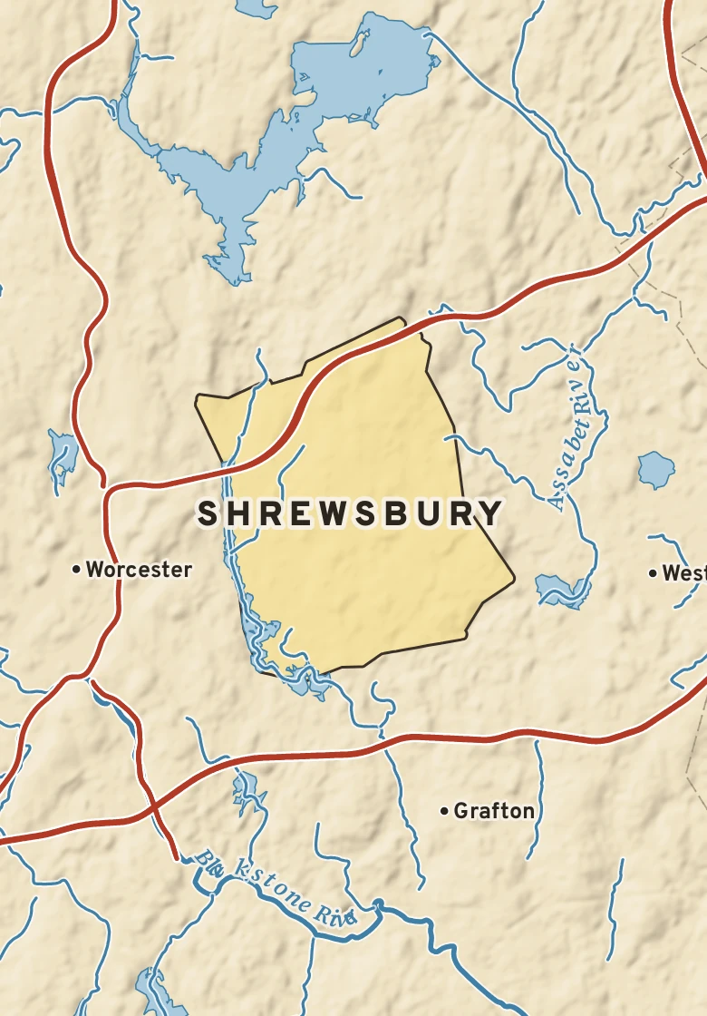 Atlas plate of Shrewsbury, Massachusetts.