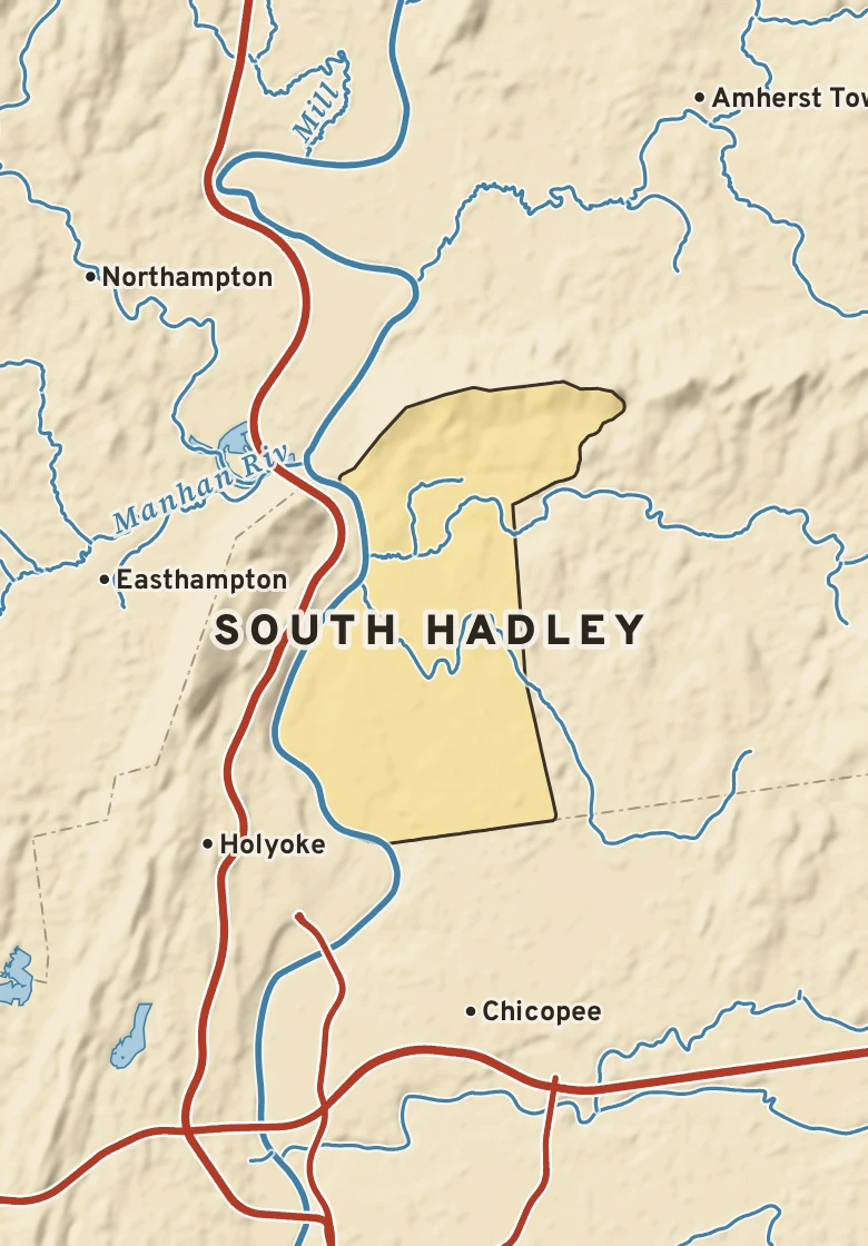 Atlas plate of South Hadley, Massachusetts.