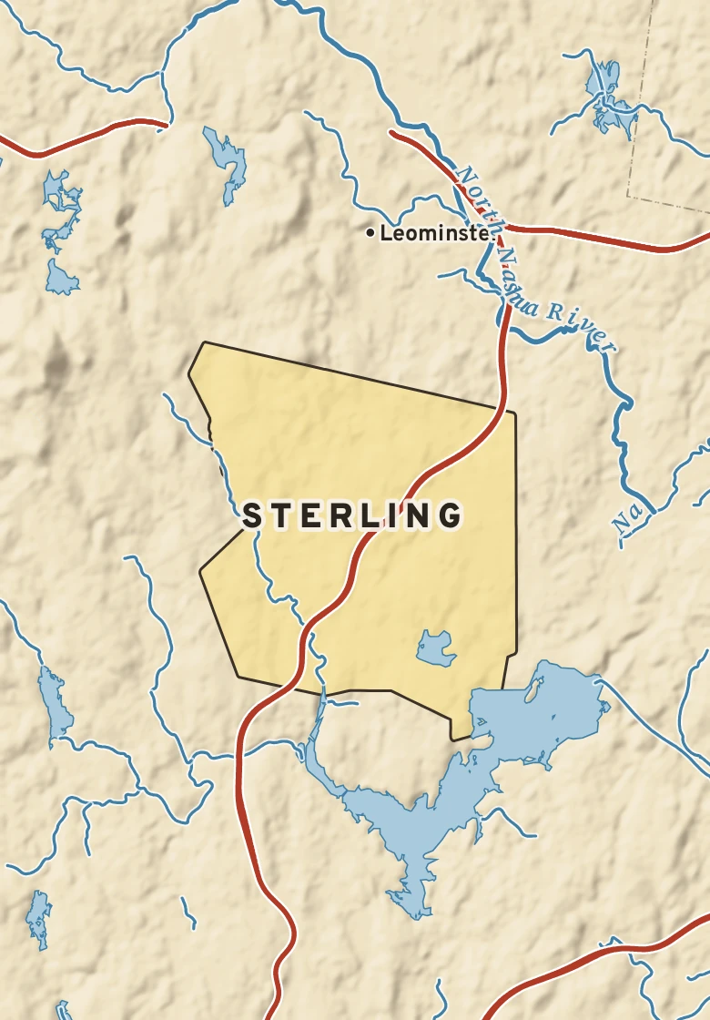 Atlas plate of Sterling, Massachusetts.