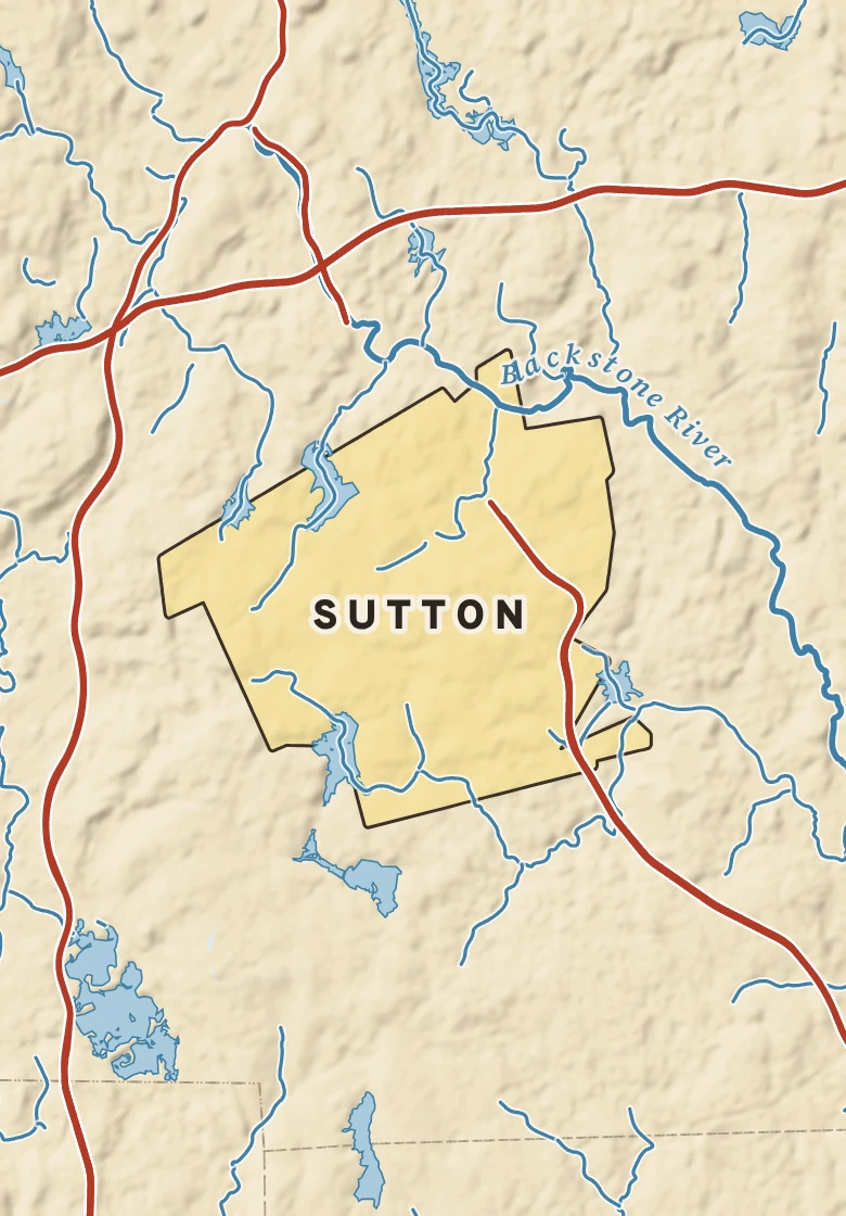 Atlas plate of Sutton, Massachusetts.