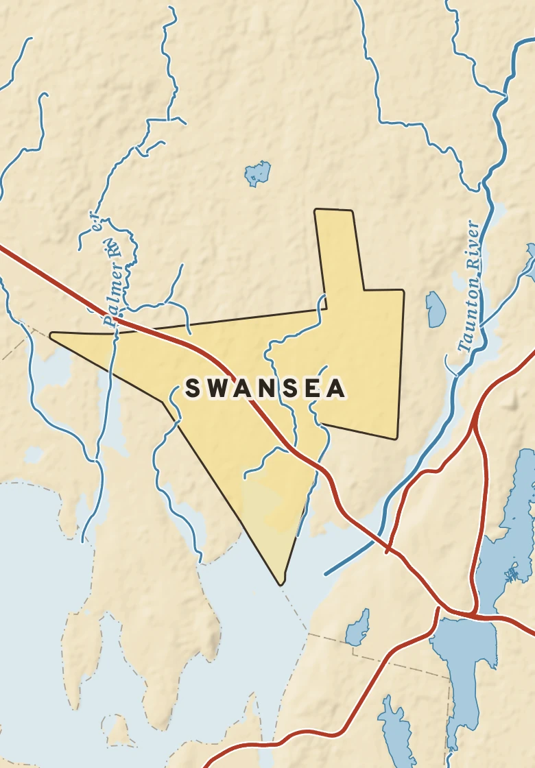 Atlas plate of Swansea, Massachusetts.