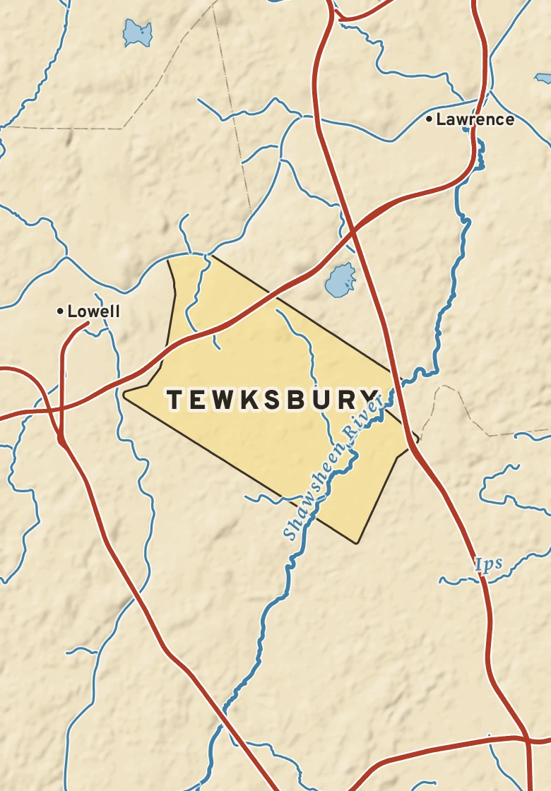 Atlas plate of Tewksbury, Massachusetts.