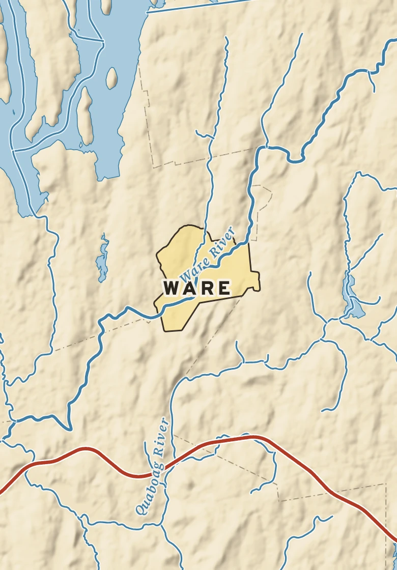 Atlas plate of Ware, Massachusetts.