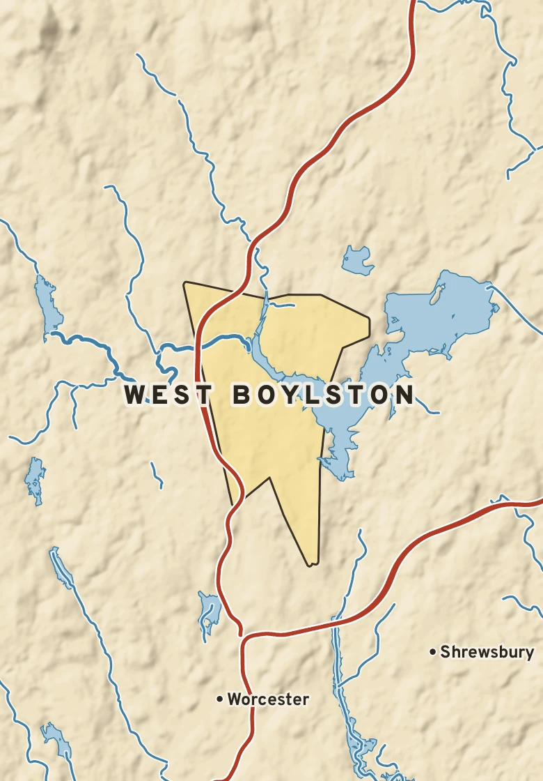 Atlas plate of West Boylston, Massachusetts.