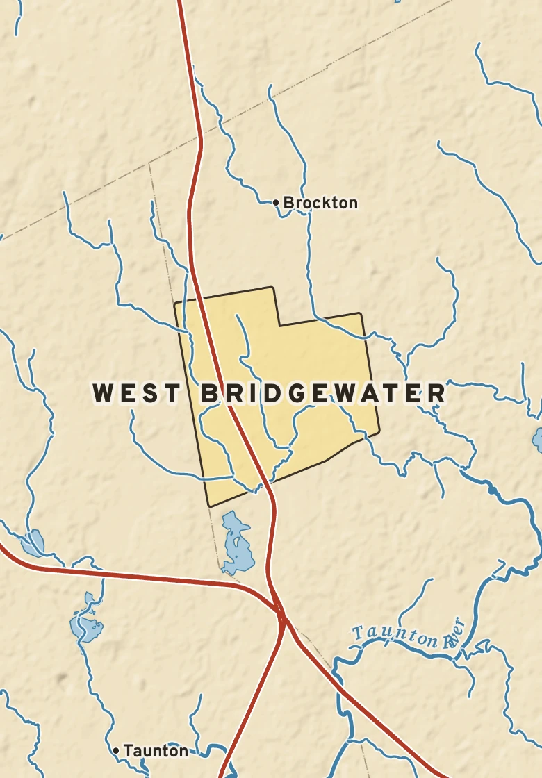Atlas plate of West Bridgewater, Massachusetts.