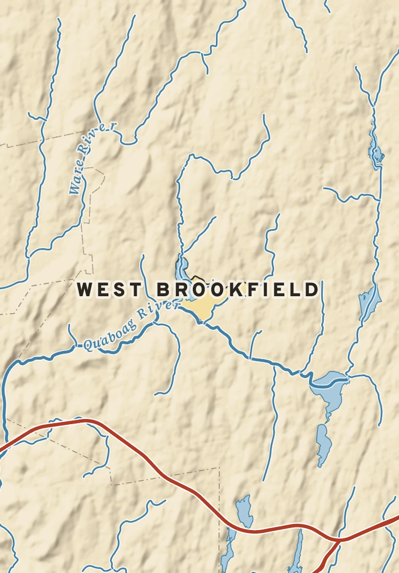 Atlas plate of West Brookfield, Massachusetts.