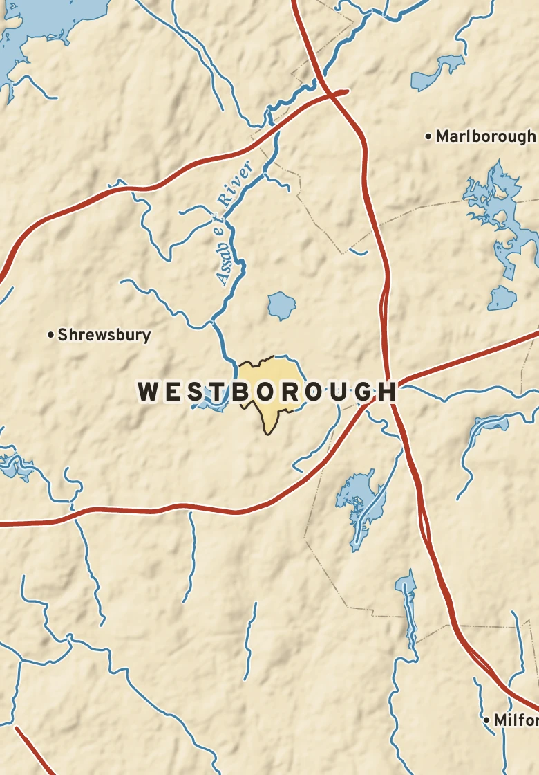 Atlas plate of Westborough, Massachusetts.