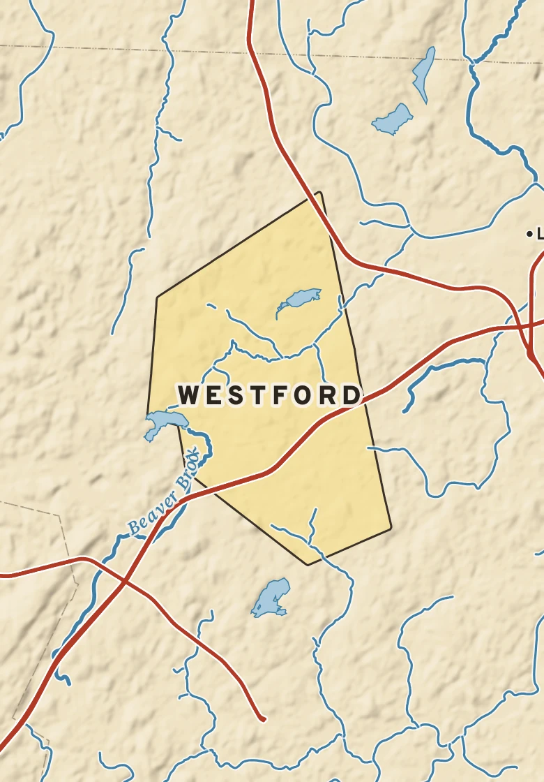 Atlas plate of Westford, Massachusetts.