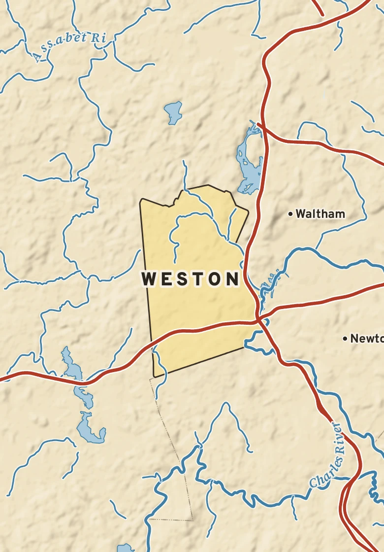 Atlas plate of Weston, Massachusetts.