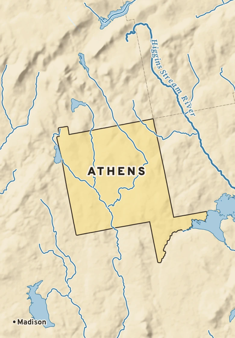 Atlas plate of Athens, Maine.
