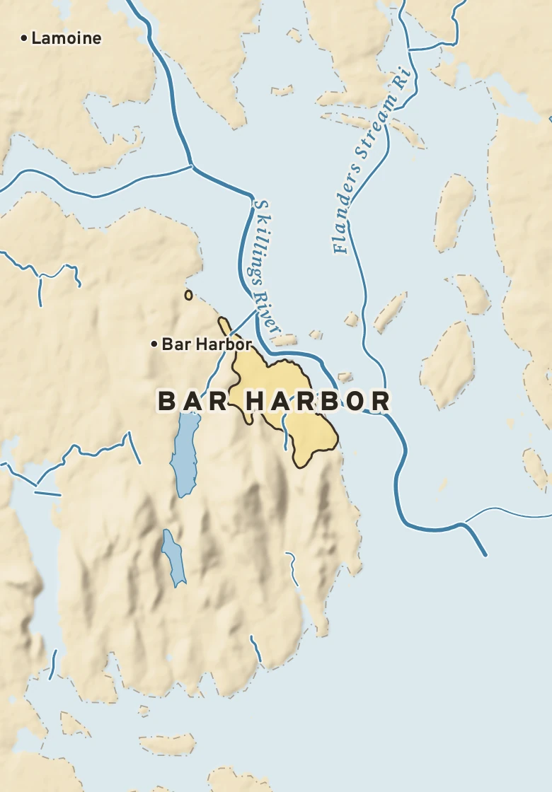 Atlas plate of Bar Harbor, Maine.