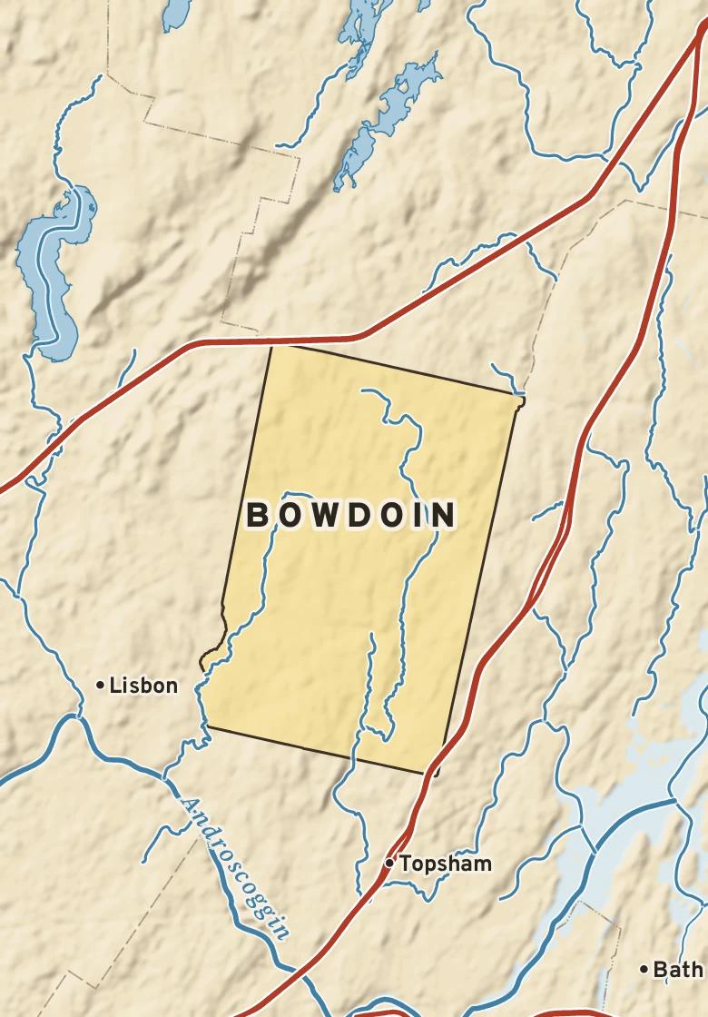 Atlas plate of Bowdoin, Maine.
