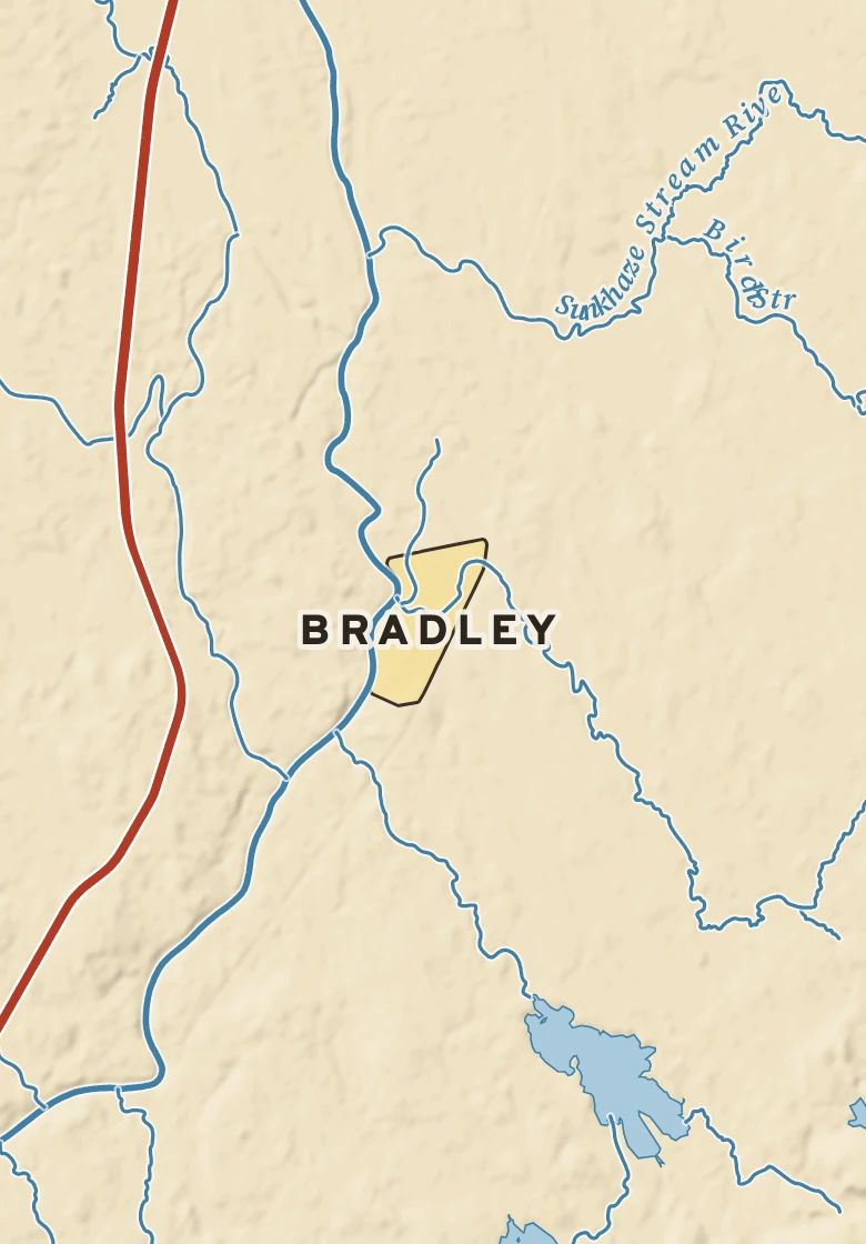 Atlas plate of Bradley, Maine.