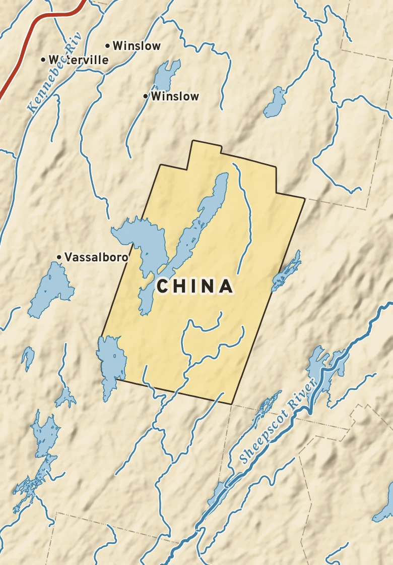 Atlas plate of China, Maine.