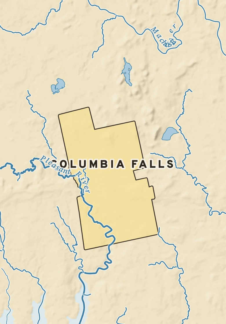Atlas plate of Columbia Falls, Maine.