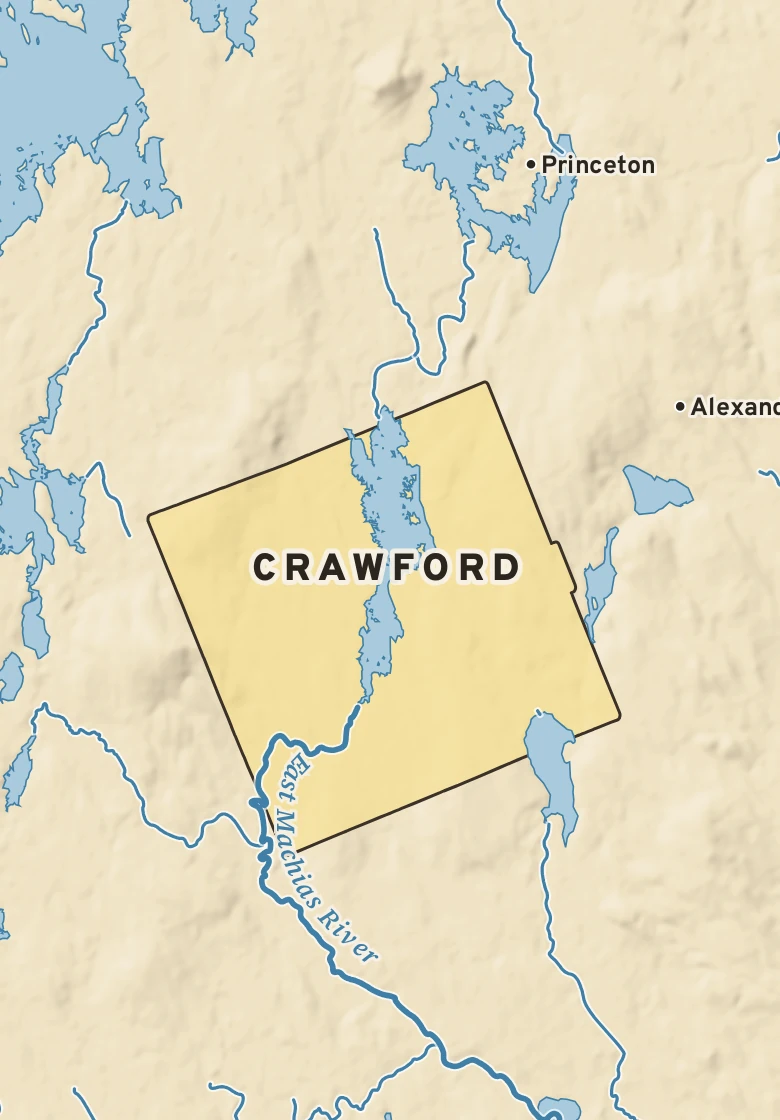 Atlas plate of Crawford, Maine.