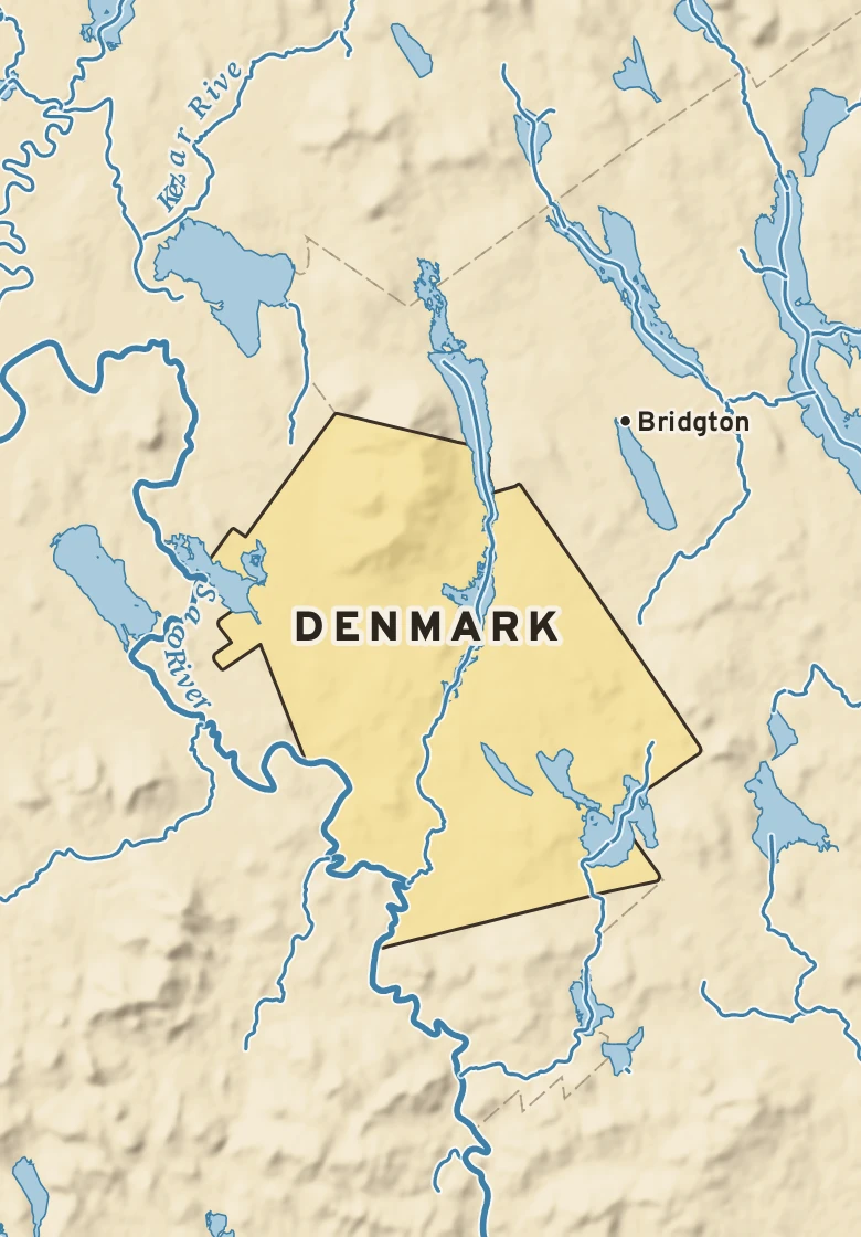 Atlas plate of Denmark, Maine.