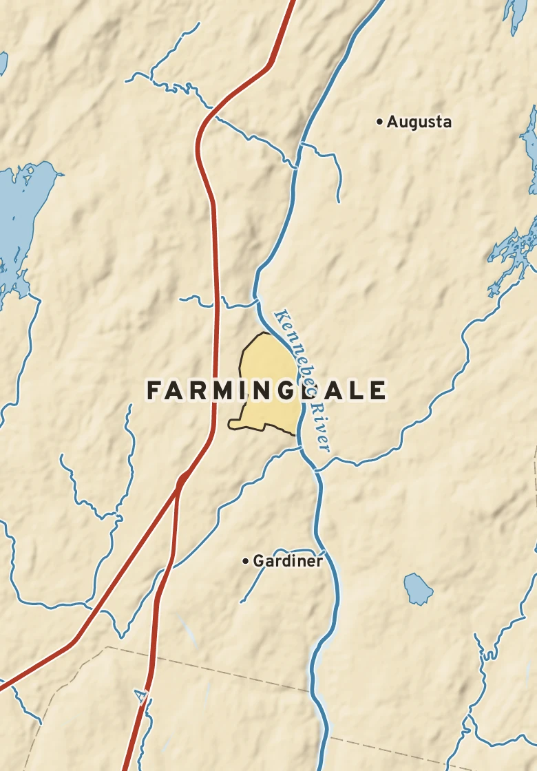 Atlas plate of Farmingdale, Maine.