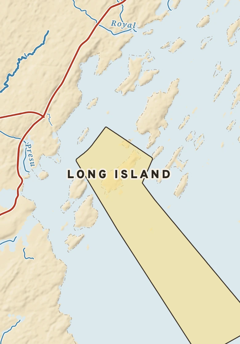 Atlas plate of Long Island, Maine.