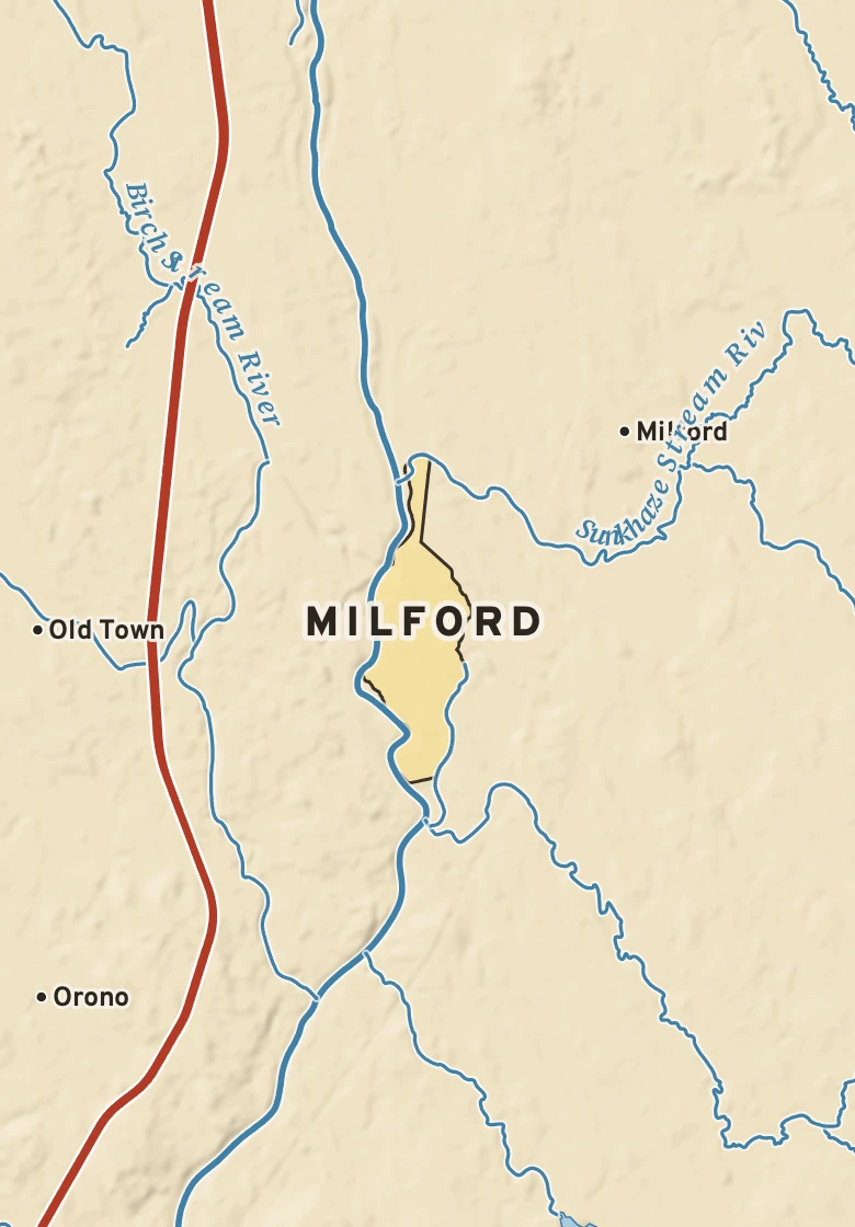 Atlas plate of Milford, Maine.