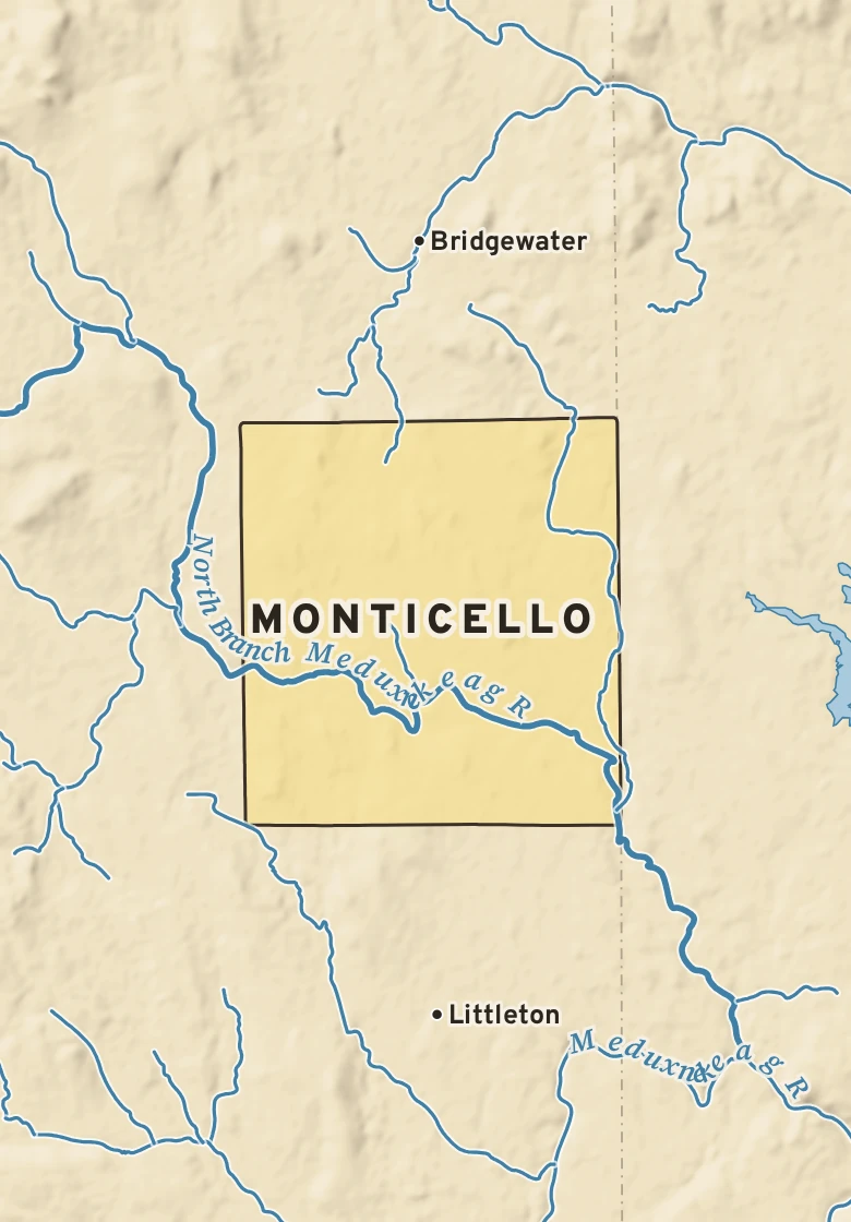 Atlas plate of Monticello, Maine.